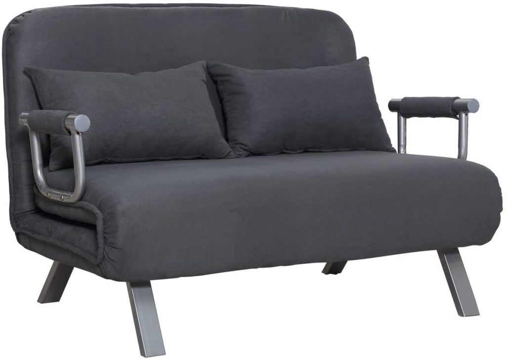 HOMCOM 2-Seater Sofa Chair Folding 5 Position Convertible Sleeper Bed