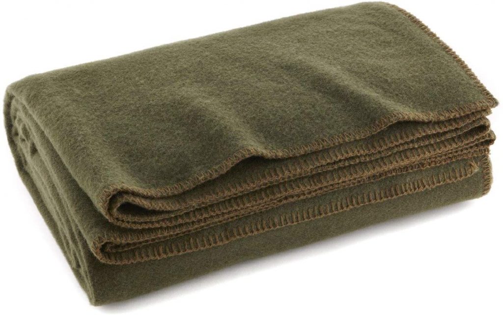 Ever Ready First Aid Olive Drab Green Wool Blanket