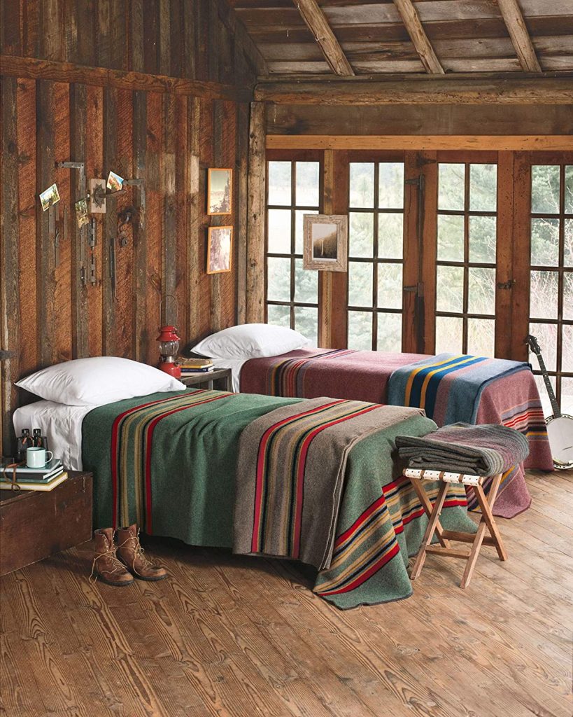 Pendleton Yakima Camp Wool Striped Throw Blanket