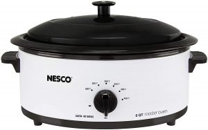 Nesco 4816-14 Porcelain Roaster Oven, 6 quart, White