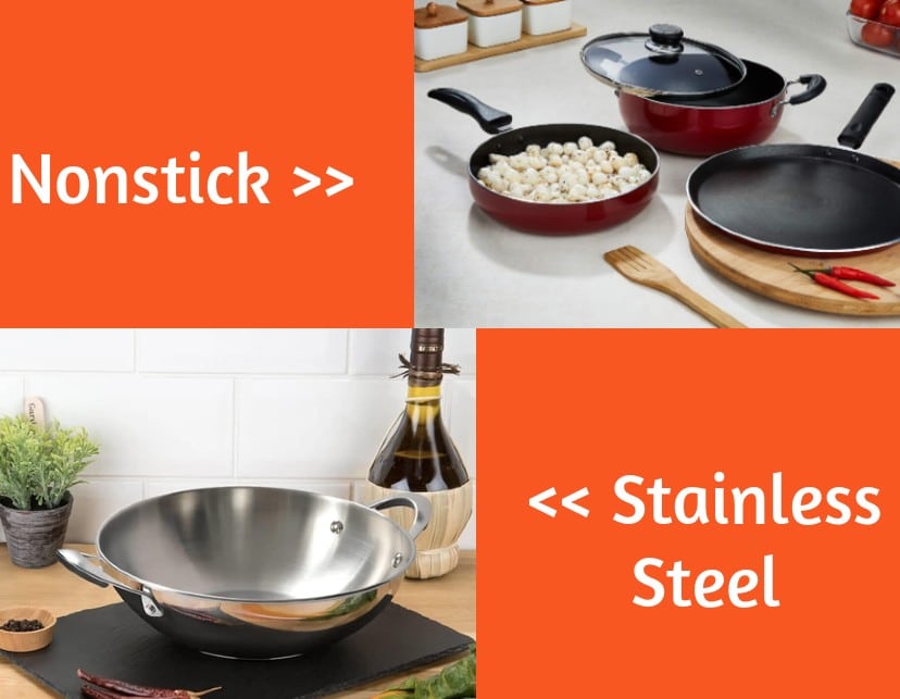 Stainless steel vs. nonstick cookware